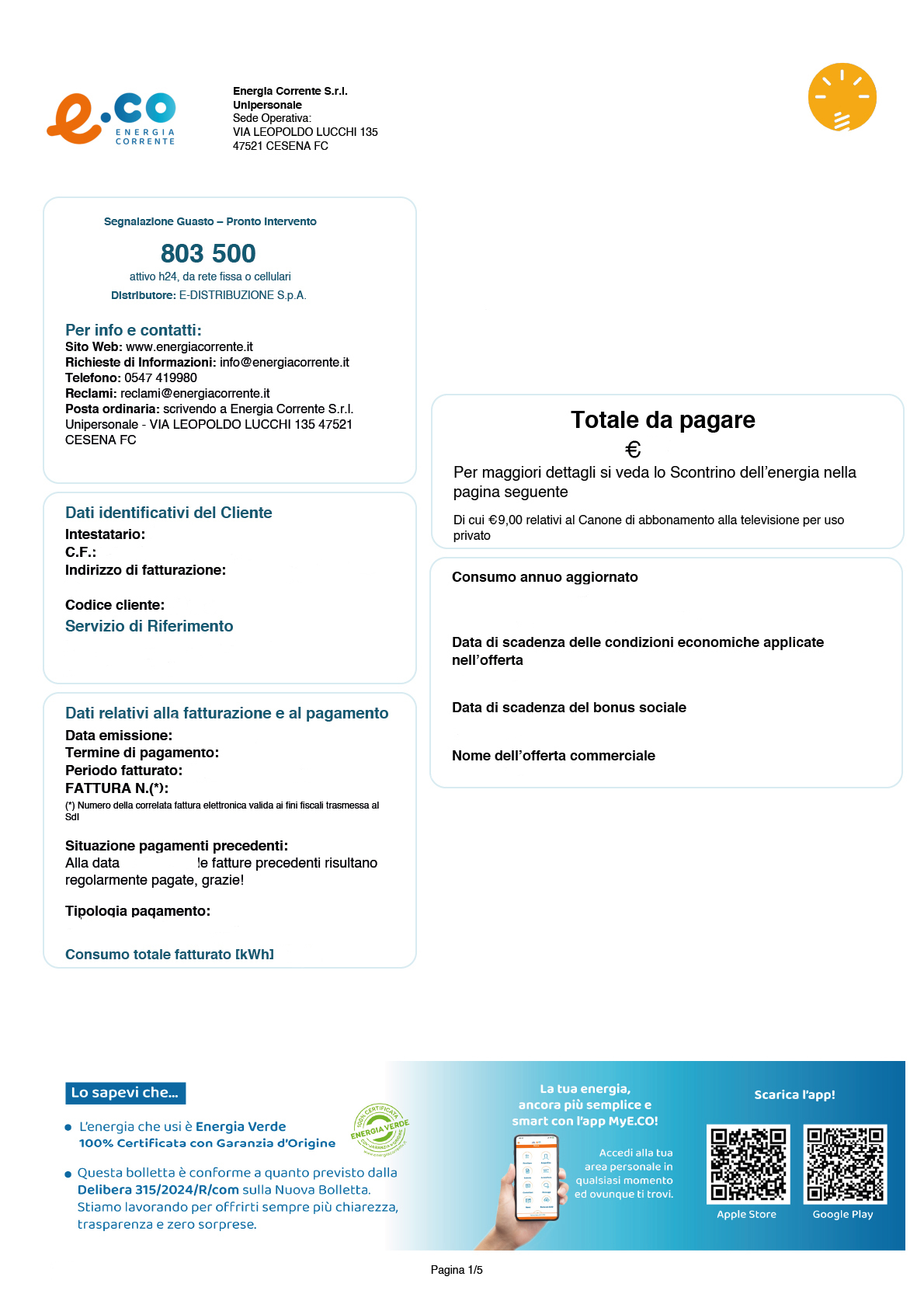 Frontespizio unificato