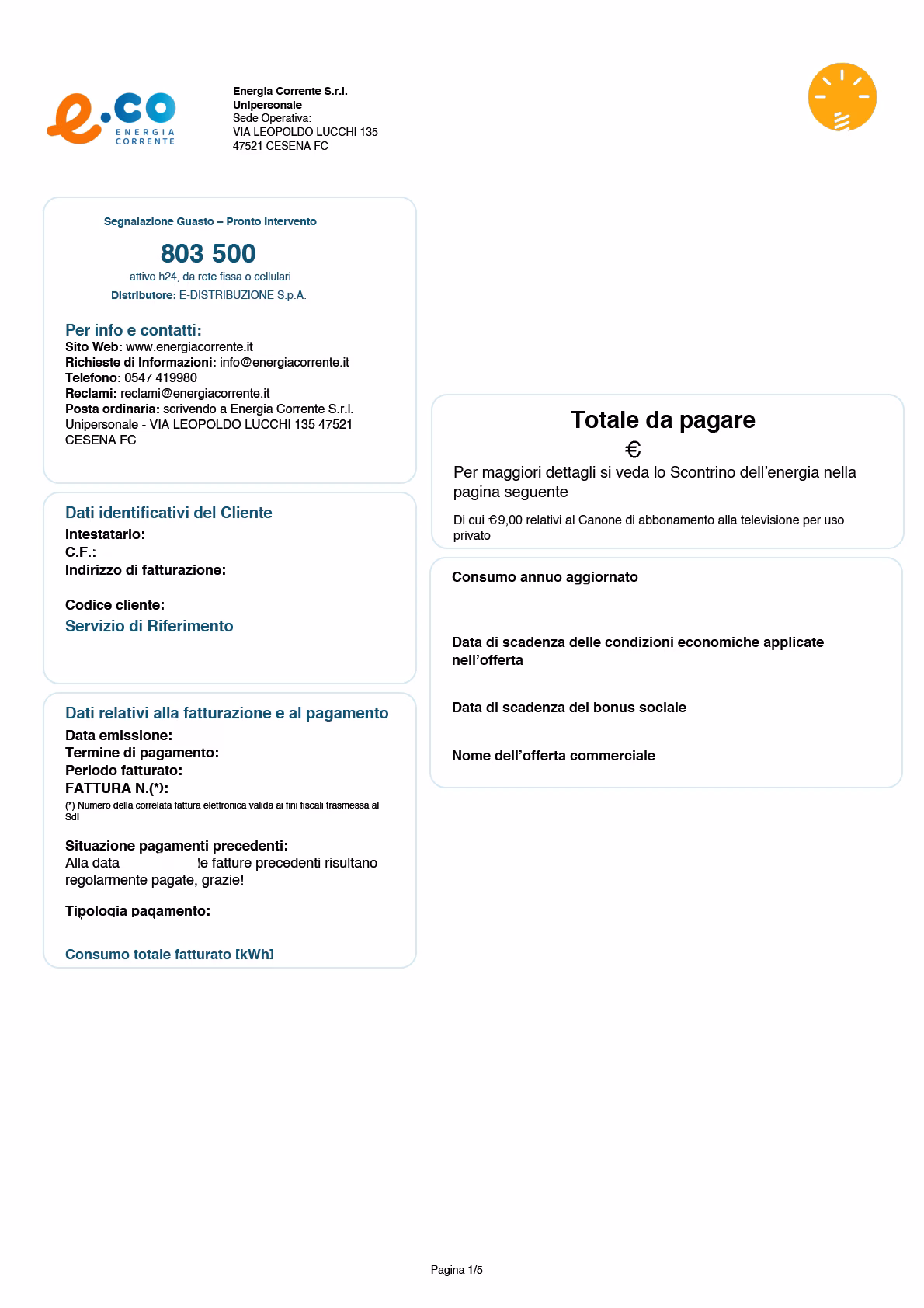 Frontespizio unificato